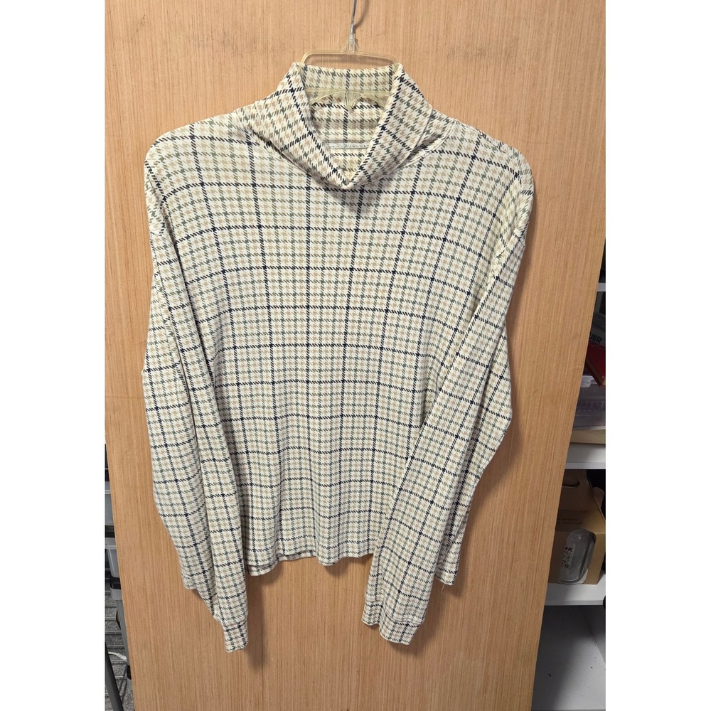 Classic Elements Size L Womens Houndstooth Turtleneck Long Sleeve Top